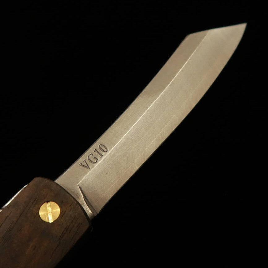 Nagao Kanekoma Seisakusho HIGONOKAMI Série Woody – Couteau Higonokami VG10, ébène noir (lame 70 mm)