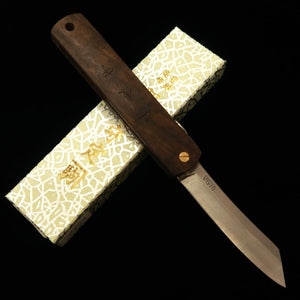 Nagao Kanekoma Seisakusho HIGONOKAMI Série Woody – Couteau Higonokami VG10, ébène noir (lame 70 mm)