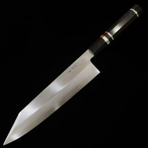 [Chef Hiro x MIURA] Kiritsuke Gyuto "Hai," Ginsan Steel, Kasumi Finish with Ebony Silver-Ring Handle (240mm)