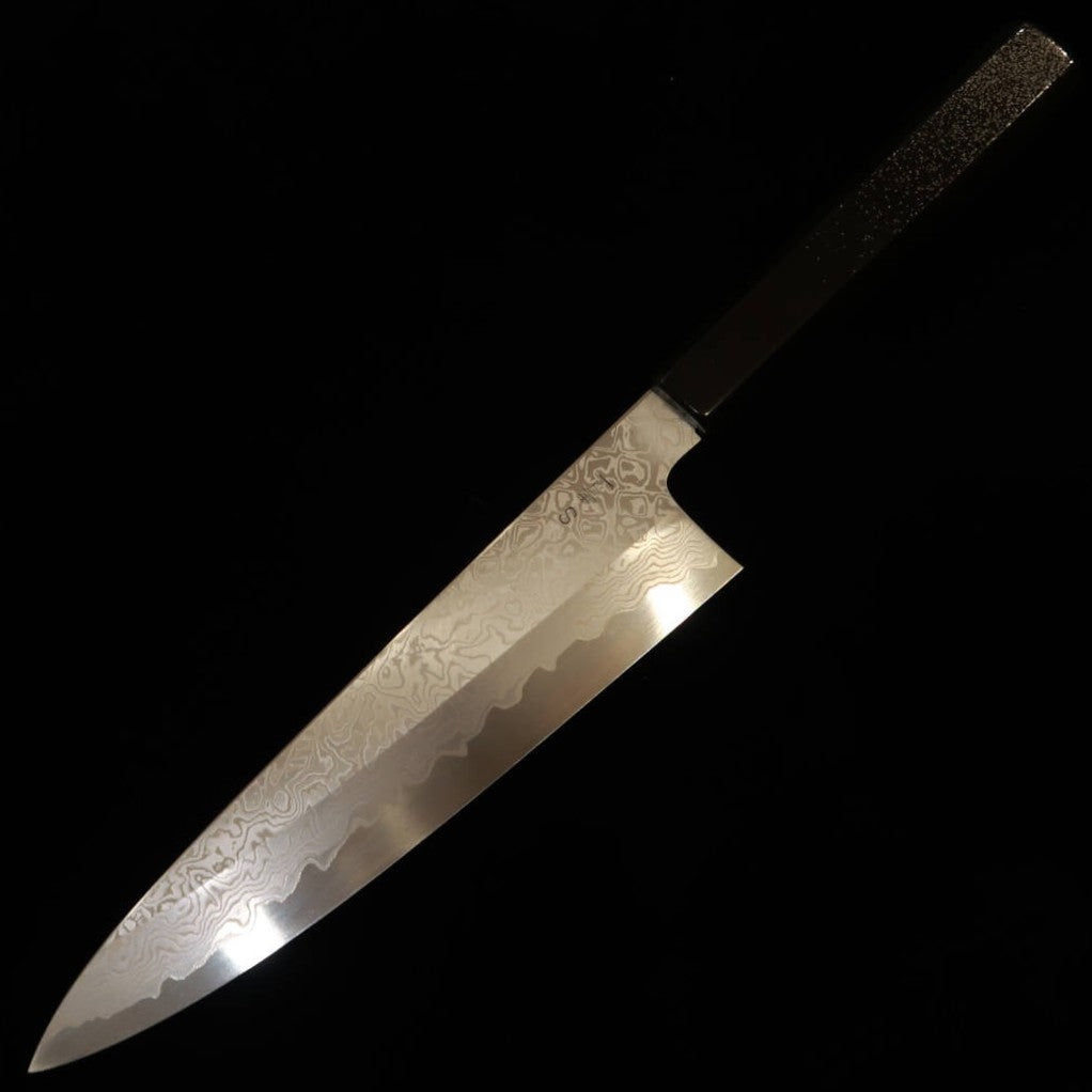 景清KAGEKIYO 青一鋼 和牛刀 ステインクラッドダマスカス 平目ぼかし柄 （210/240mm）