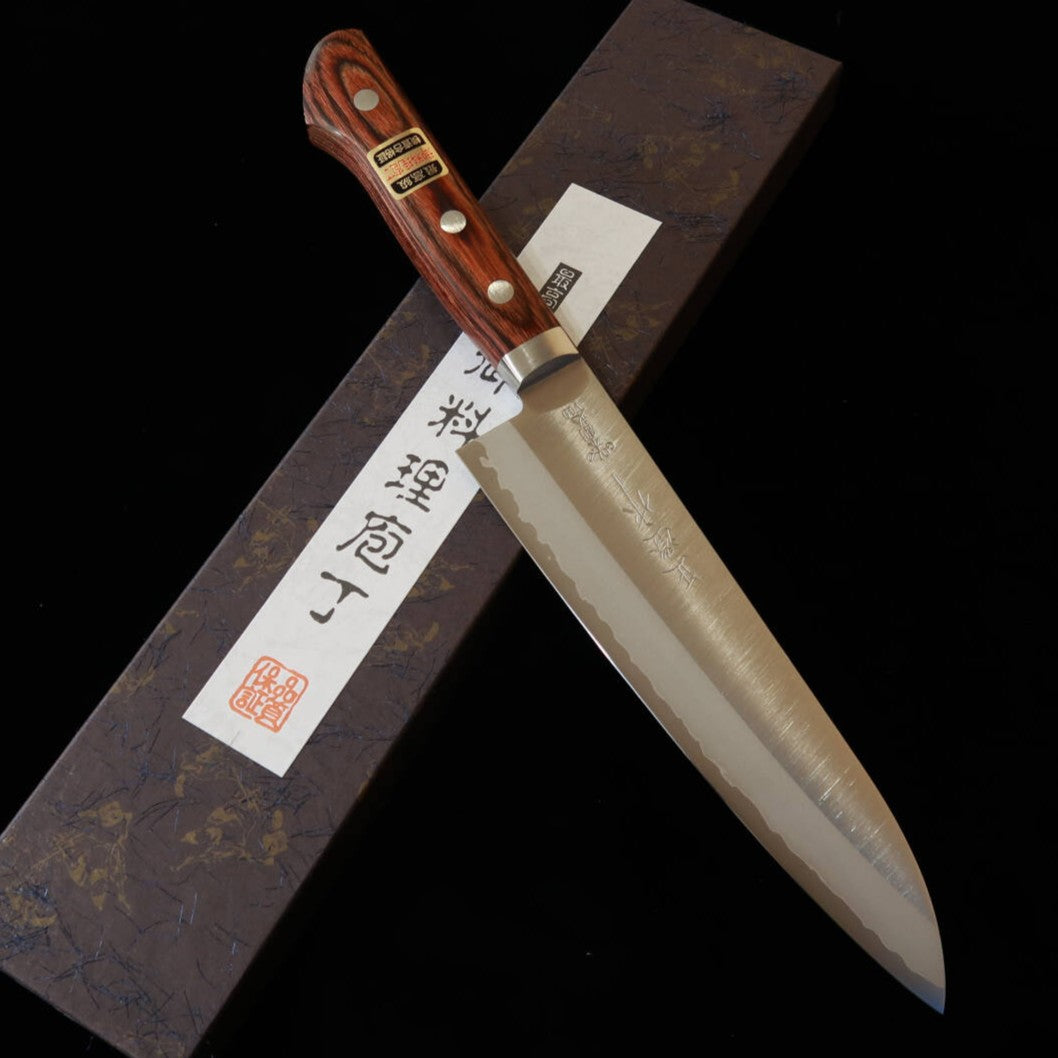 正澄　剣型牛刀　V金10ゴールド　口金付 CV-602　（180mm）