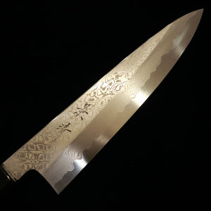 KAGEKIYO Aogami 1, couteau de chef japonais, acier damassé à revêtement inox, manche Hirame Bokashi (210/240 mm)