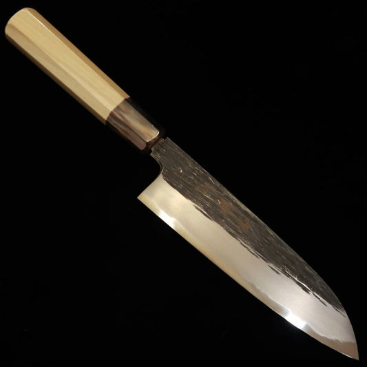 SUISIN Santoku Kenji Togashi's Kurouchi Series White Steel No.2 (180mm)