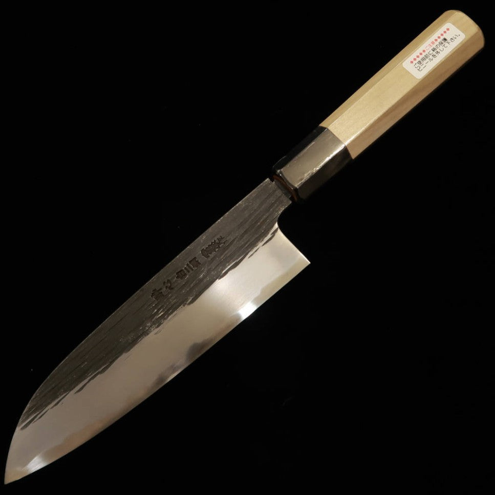 Santoku Shirogami nº 2 Acabamento kurouchi Forjado por Kenji Togashi (180mm)