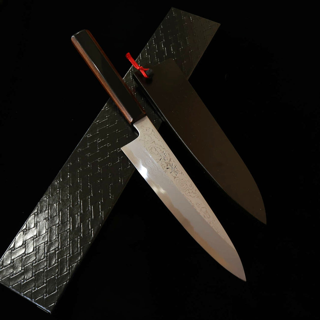 景清 KAGEKIYO 青一鋼 ダマスカス 漆黒呂 和牛刀 (210mm/240mm)
