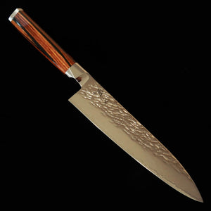 Couteau d'office Petty Suzukaze, Acier Poudre Damas Martelé, Manche en Bois Lamellé Compressé (150 mm)