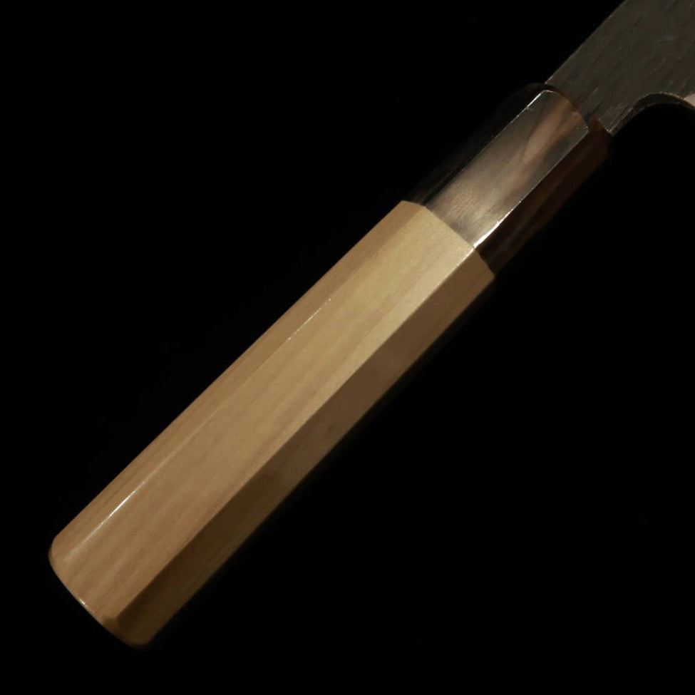 Santoku Shirogami nº 2 Acabamento kurouchi Forjado por Kenji Togashi (180mm)