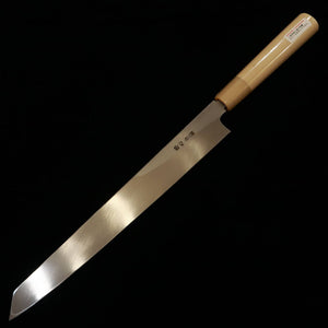 酔心 SUISIN Acier blanc n°2, Yanagiba forme Ken, manche en bois de houx et châtaignier (240-300 mm)