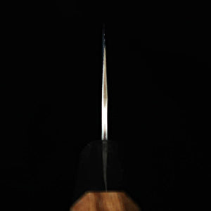Forja de cuchillos Nitō NIGARA Kiritsuke Nakiri Aogami Super acabado negro, mango octogonal de teca (170 mm)