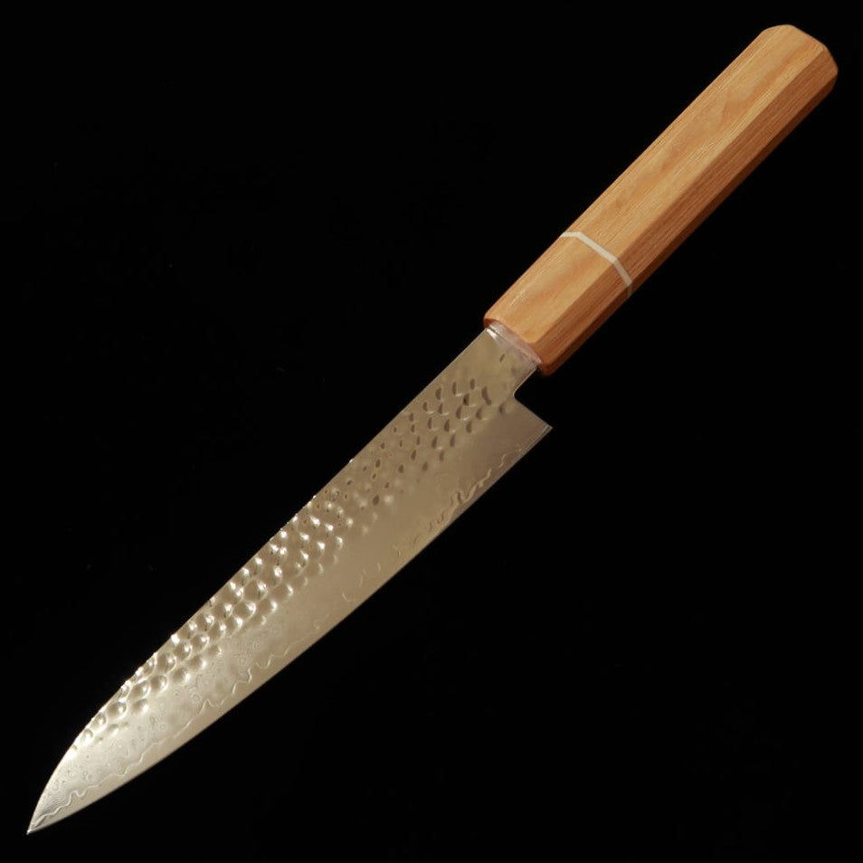 V.ROAD Nōshū Masatsune Petty VG10, martelada, Damasco de 33 camadas, cabo laminado reforçado branco×branco (150 mm)
