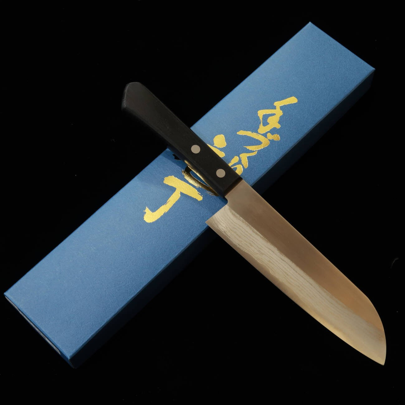 三浦MIURA 三徳 DPゴールド ダマスカス 黒合板柄（170ｍｍ）