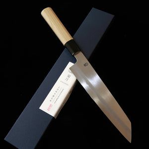 Sakai Kikumori SAKAIKIKUMORI Kikudzuki Kasumi gyuto kiritsuke, acero Shirogami nº2, mango octogonal de magnolia (210/240 mm)