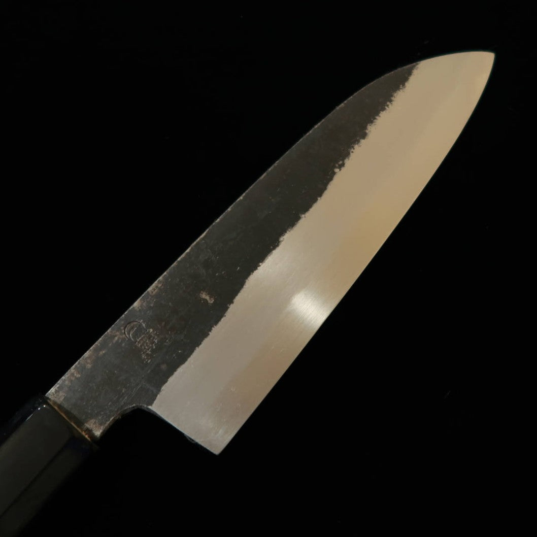 SAKAIKIKUMORI Sakai Kikumori Kikuzuki Kuro, santoku, acero Shirogami nº 2, mango octogonal de magnolia (180 mm)