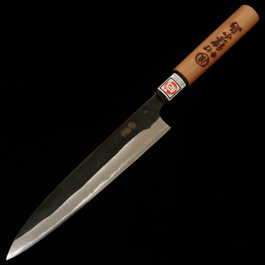 池浪刃物 IKENAMI HAMONO 白紙一号 ステン割込 桜柄 両刃刺身包丁 (210mm)