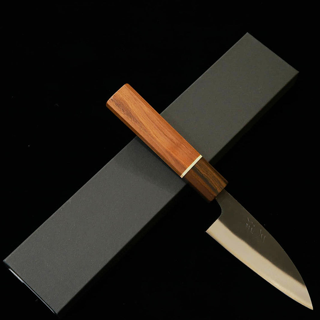 三浦MIURA 万能小包丁 白紙二号 黒打 SGW八角柄 （105ｍｍ）