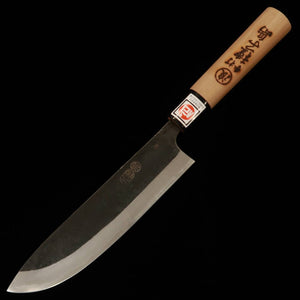 IKENAMI HAMONO, acier blanc n°1, noyau inox, manche en cerisier, couteau Naginata (180mm)