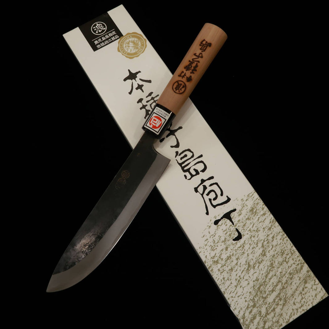 IKENAMI HAMONO Ikenami Hamono Acero Shirogami No.1 Laminado inoxidable Mango de sakura Cuchillo naginata (180 mm)