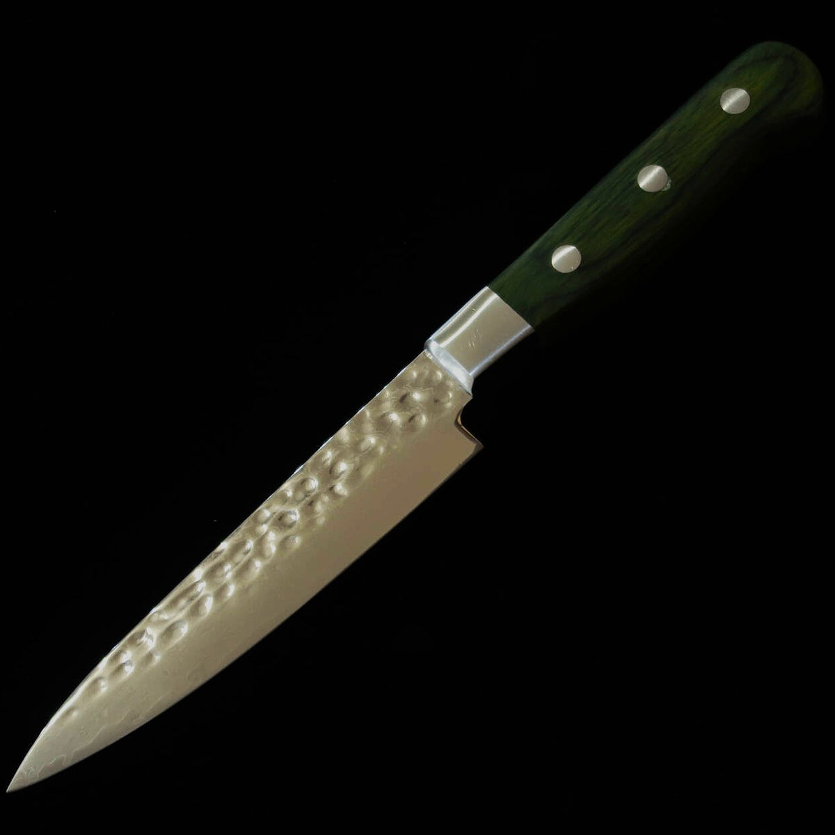 ISHIDUCHI Petty VG10 Hammered Damascus 67 Layers Green Handle (135mm)