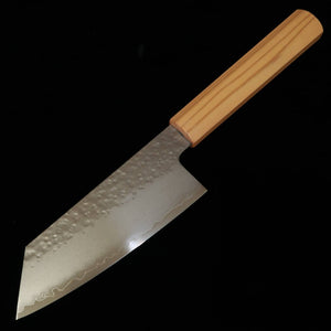 HADO Shiosai VG10, acabado martillado, mango de olivo, pequeño bunka (135 mm)