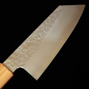 HADO Shiosai VG10, acabado martillado, mango de olivo, pequeño bunka (135 mm)