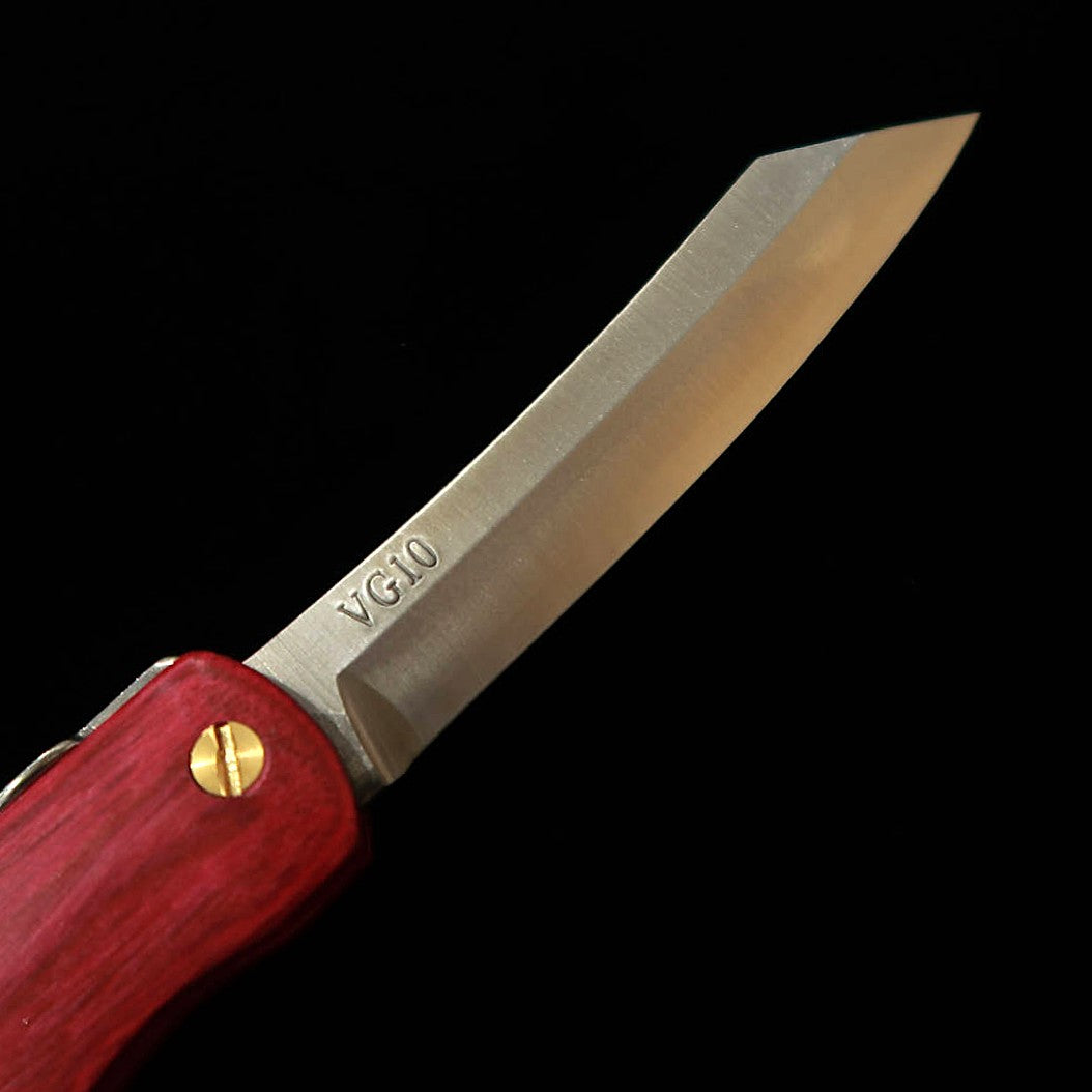 NAGAO Kanekoma Seisakusho HIGONOKAMI – série Woody, Higonokami VG-10, finition « beni » (70 mm)