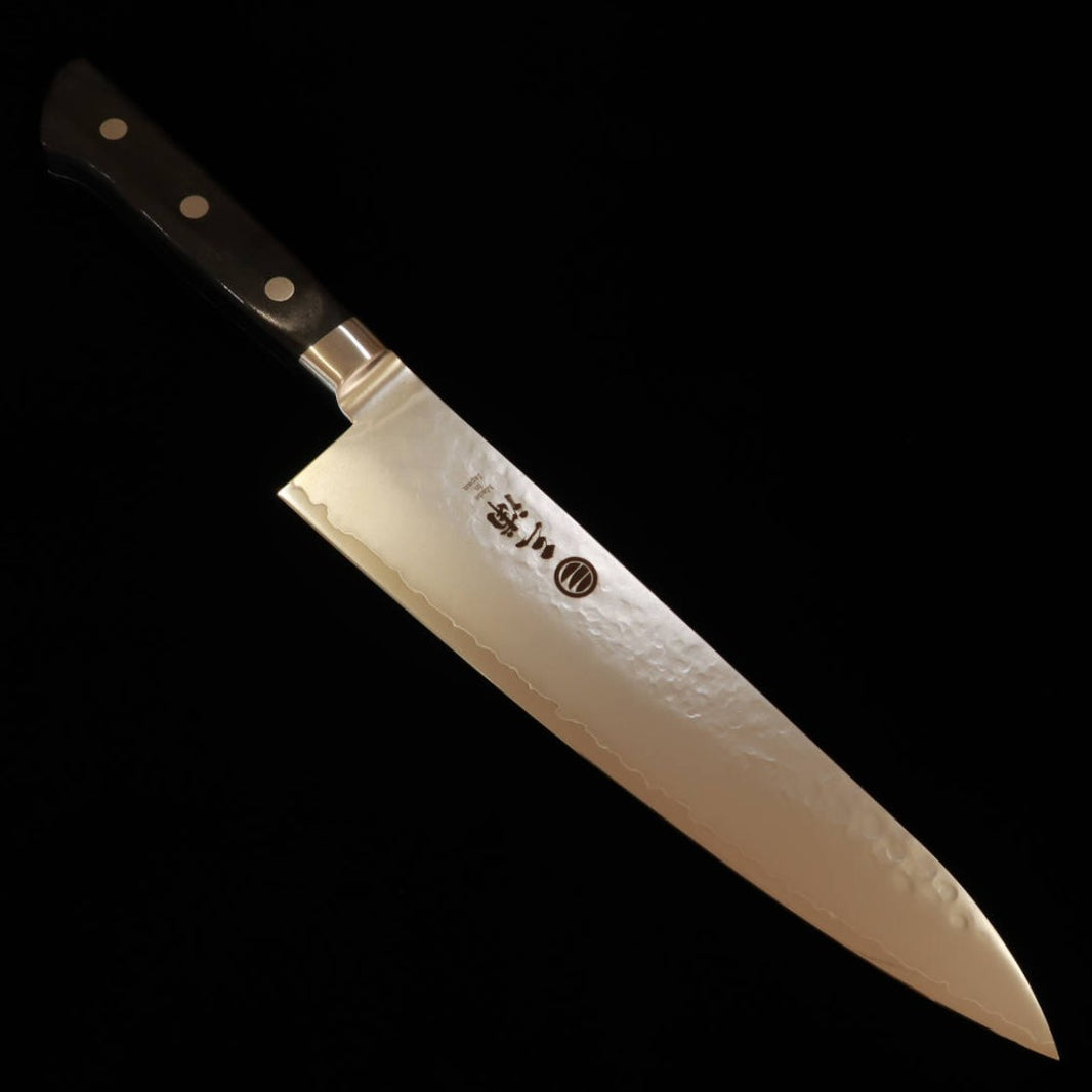 Miura Gyuto VG10 Gold martelado com cabo de compósito preto (210mm)