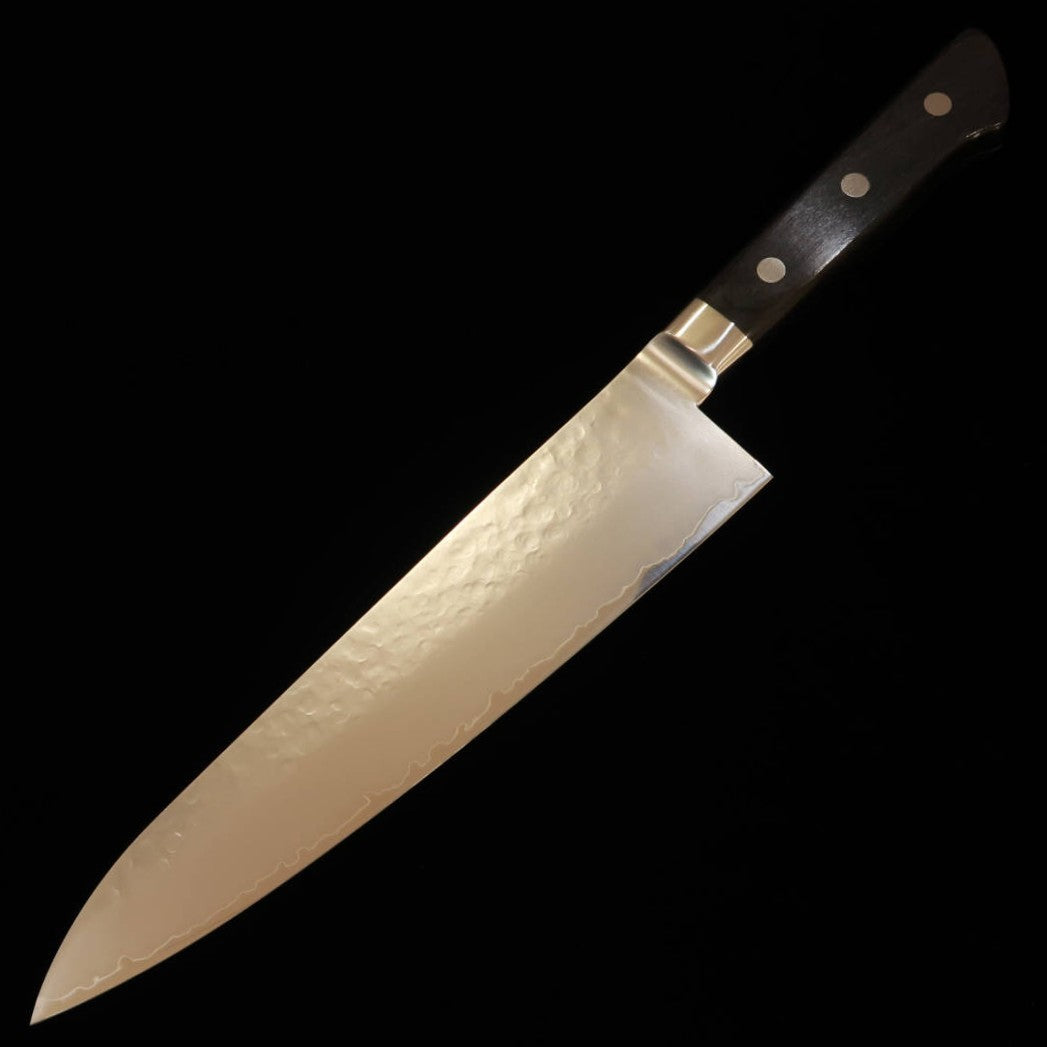 Miura MIURA Gyuto VG10 Or, martelé, manche en contreplaqué noir (210 mm)