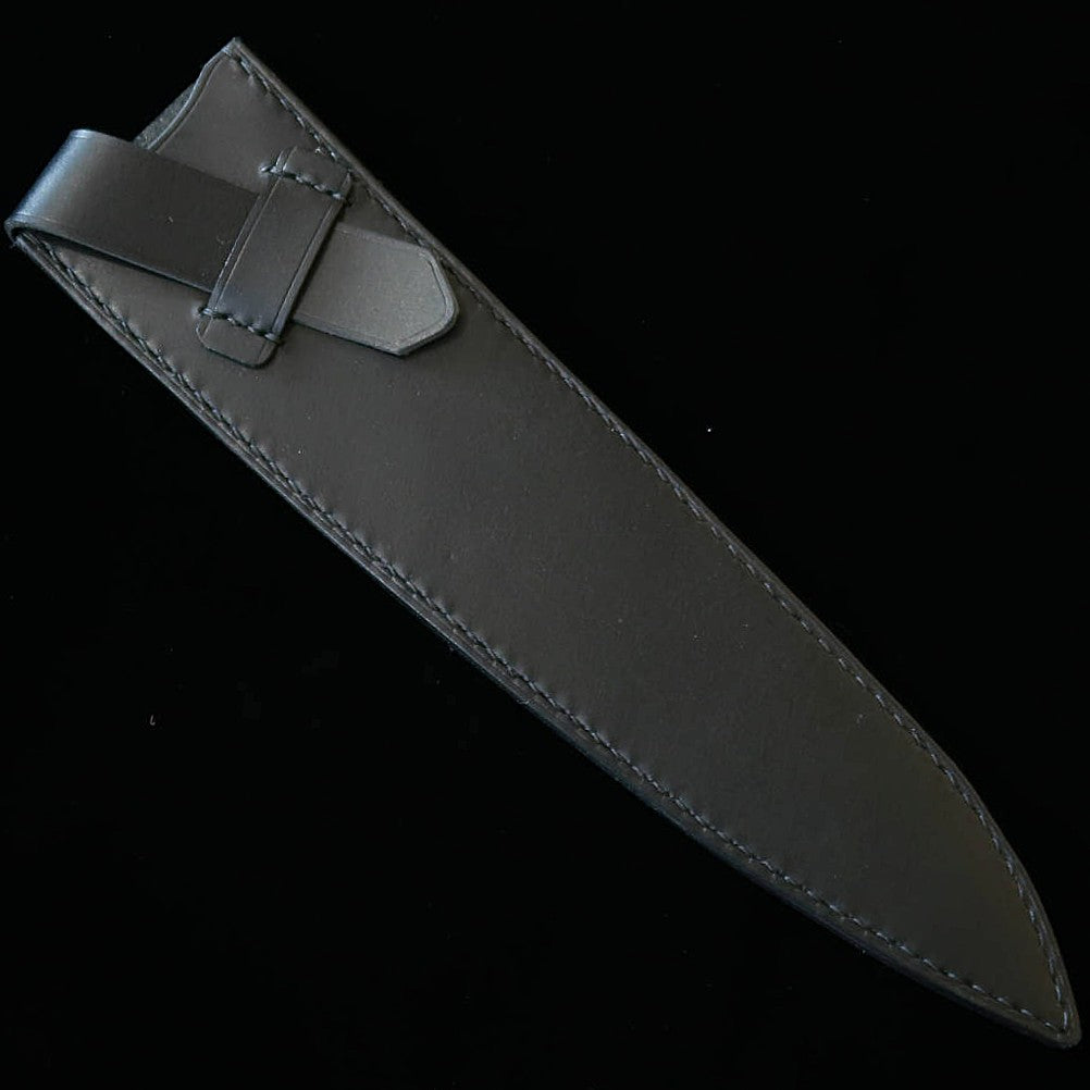 YOKU Leatherworks Leather Knife Sheath for Gyuto Knives, Black/Navy/Camel (210mm)