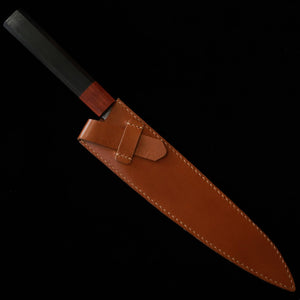 YOKU leatherworks funda de cuero para cuchillo gyuto negra/marina/camel (210 mm)
