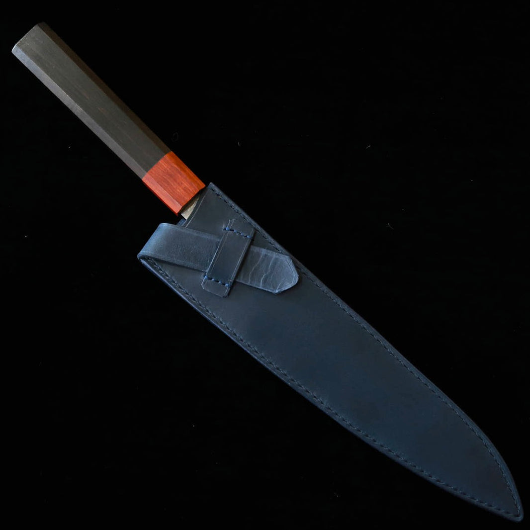 YOKU leatherworks レザーナイフシース　牛刀用　ブラック/ネイビー/キャメル（210mm）