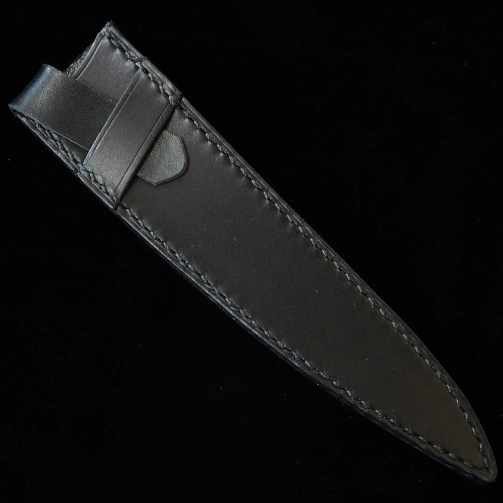 YOKU leatherworks – Fourreau de couteau en cuir pour couteau office, coloris noir/bleu marine/caramel (150 mm)