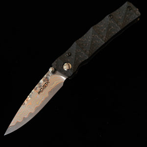 MCUSTA 25th Anniversary Limited Edition HADOU Folding Knife, VG10 33-Layer Damascus - Carbon Fiber Handle (MC-0033C FGB&G)