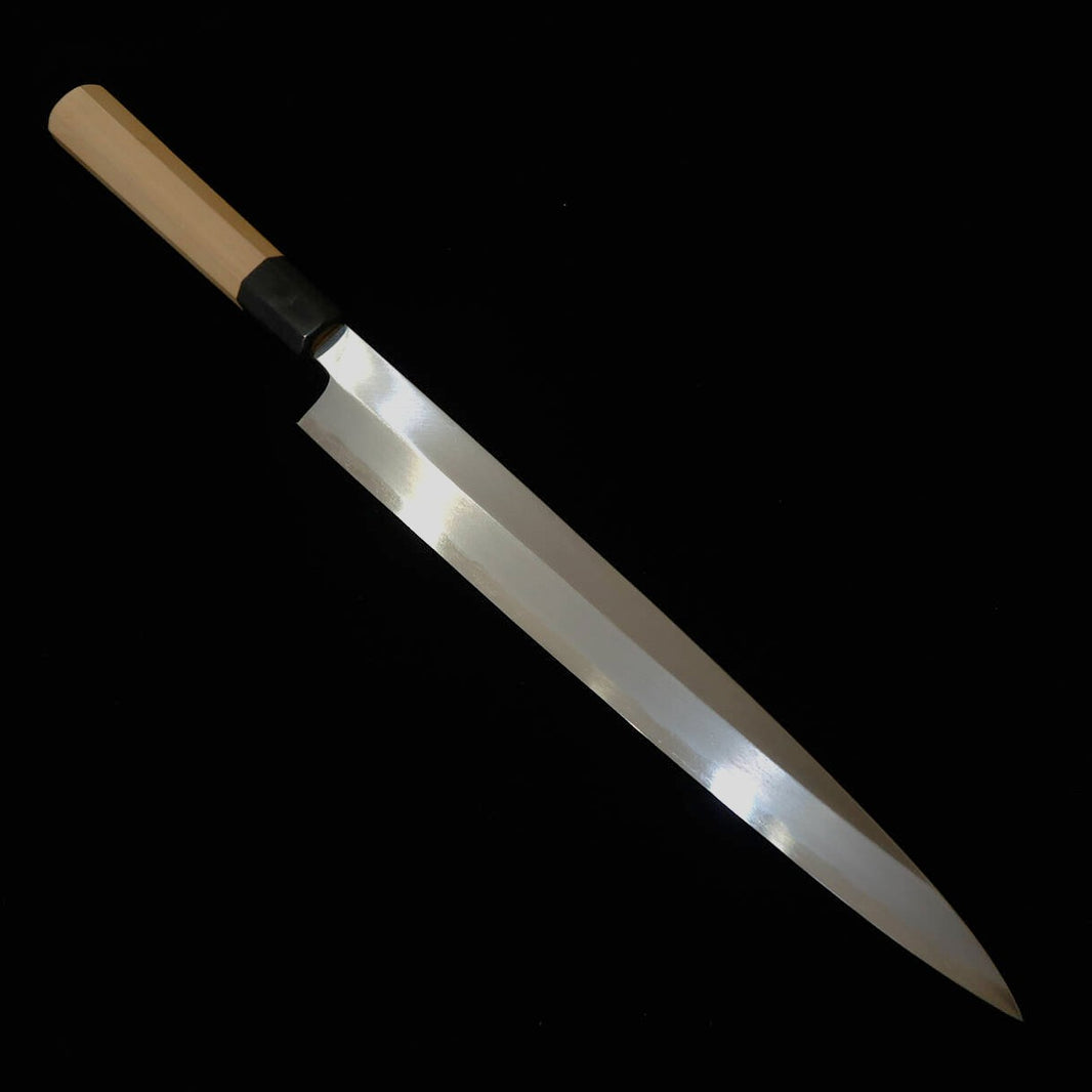 Mizuno Tanrenjo yanagiba Aogami #2 kasumi cabo octogonal de magnólia (270/300 mm)
