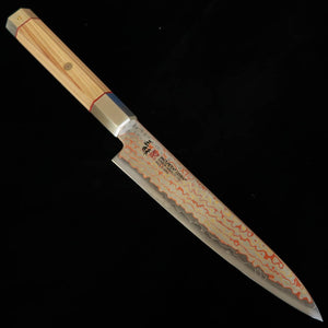 MCUSTA ZANMAI Ultimate 3 White Phoenix Petty, V-Toku2 Colored Damascus - Hinoki Handle (150mm)
