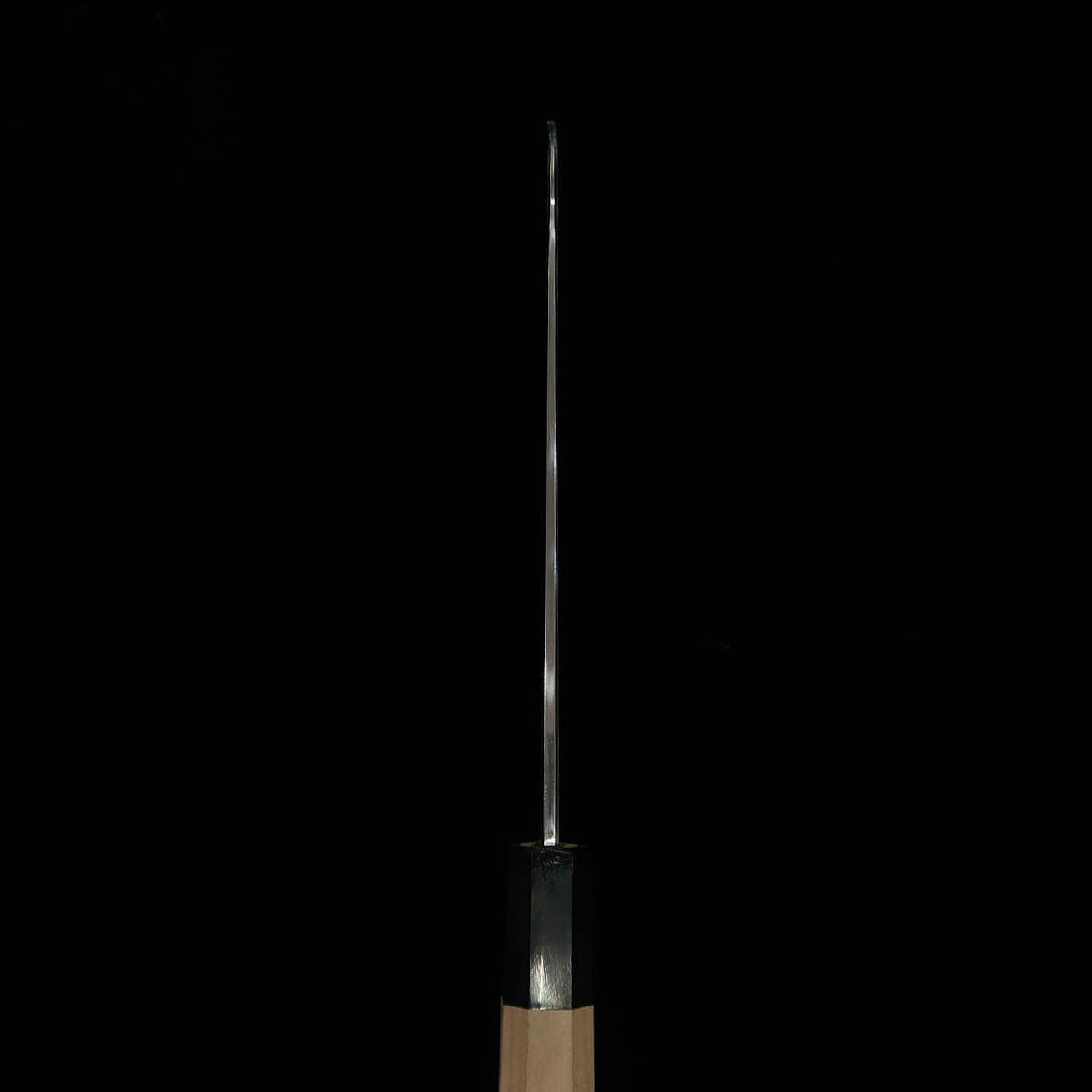 TADOKORO HAMONO Makoto-made mirror-finished Shirogami No. 2 left-handed sickle shaped Usuba with octagonal magnolia handle (195mm)