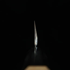 TADOKORO HAMONO Makoto-made mirror-finished Shirogami No. 2 left-handed sickle shaped Usuba with octagonal magnolia handle (195mm)