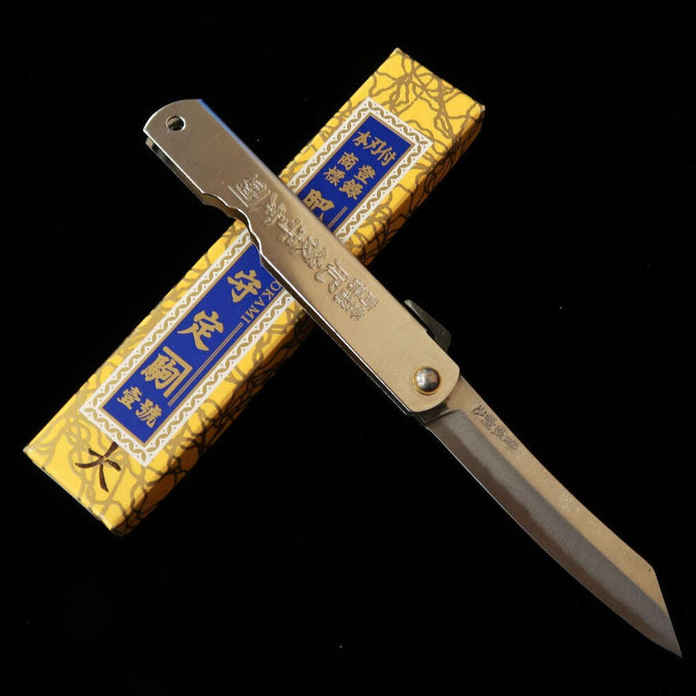 Japanese Folding Knife HIGONOKAMI Folding knife Blue Steel (90mm)