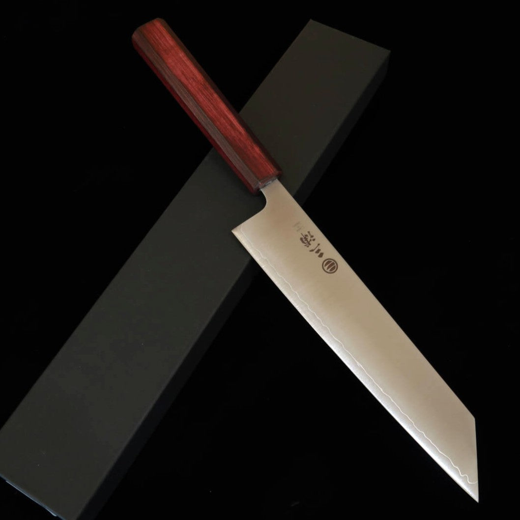 Miura MIURA Kiritsuke Gyuto 440C Polida Cabo octogonal em carvalho roxo (210 mm)