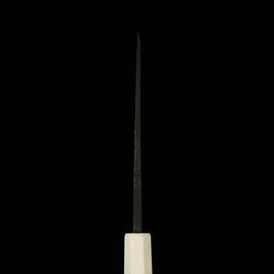MIURA Itadaki Deba Tanaka Yoshikazu Aço Branco Nº2 Acabamento Negro Cabo de Madeira Estabilizada com Anel de Prata (165mm)