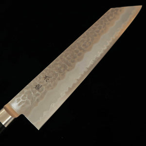 ISHIDUCHI – Couteau de chef kiritsuke, acier Aogami Super, martelé, manche en contreplaqué noir (210 mm)