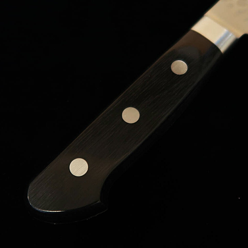 石鎚ISHIDUCHI 切付牛刀 青紙スーパー 鎚目 黒合板柄（210mm）