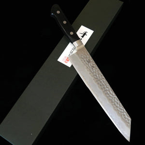 ISHIDUCHI – Couteau de chef kiritsuke, acier Aogami Super, martelé, manche en contreplaqué noir (210 mm)