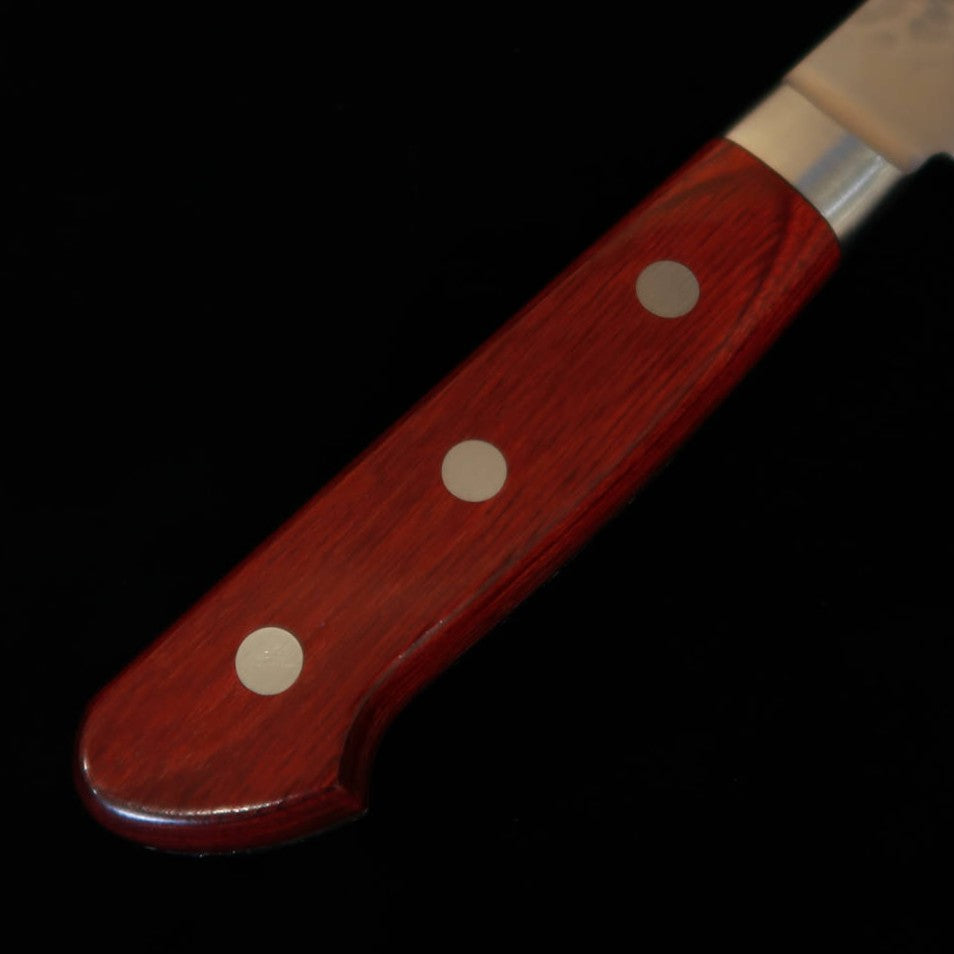 ISHIDUCHI Ishiduchi, gyuto kiritsuke, Aogami Super, martillado, mango de laminado rojo (210 mm)