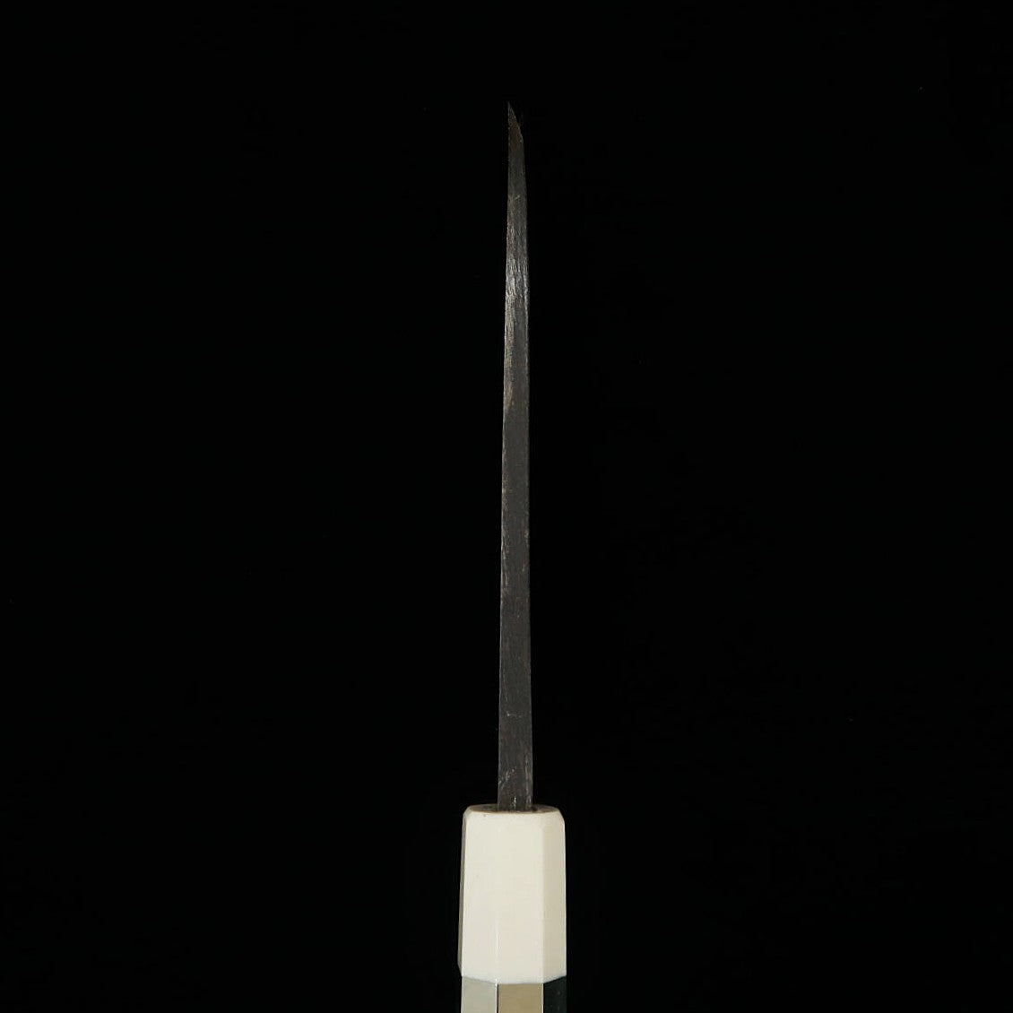 MIURA Itadaki Deba Tanaka Yoshikazu Aço Branco Nº2 Acabamento Negro Cabo de Madeira Estabilizada com Anel de Prata (150mm)