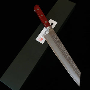 ISHIDUCHI Ishiduchi, gyuto kiritsuke, Aogami Super, martillado, mango de laminado rojo (210 mm)