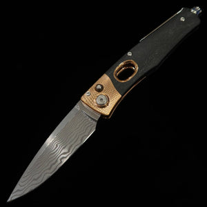 Arts & Fusion Folding Knives Ellipse Phosphorus Blue Steel Damascus (55mm)