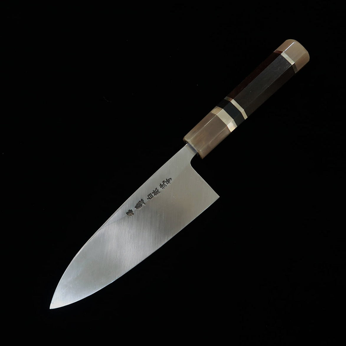 Miura Tadaki Deba, Shirogami No. 2, Black Finish, Ebony and Silver Handle (150mm)