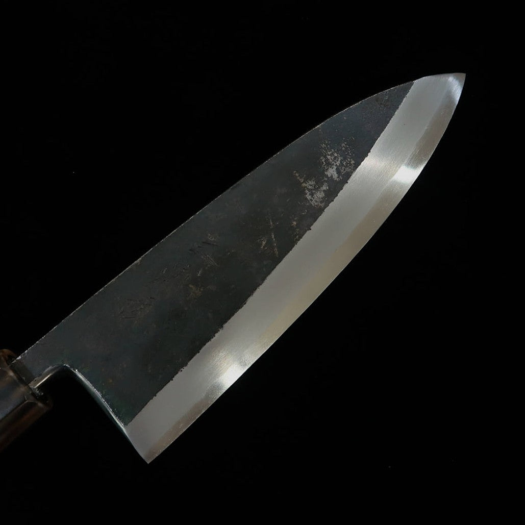 Miura Tadaki Deba, Shirogami No. 2, Black Finish, Ebony and Silver Handle (150mm)