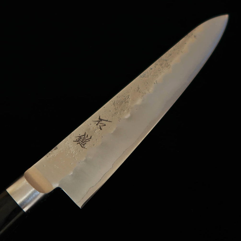 ISHIDUCHI Petty, Ginsan Steel, Nashiji Finish, Black Plywood Handle (135mm)