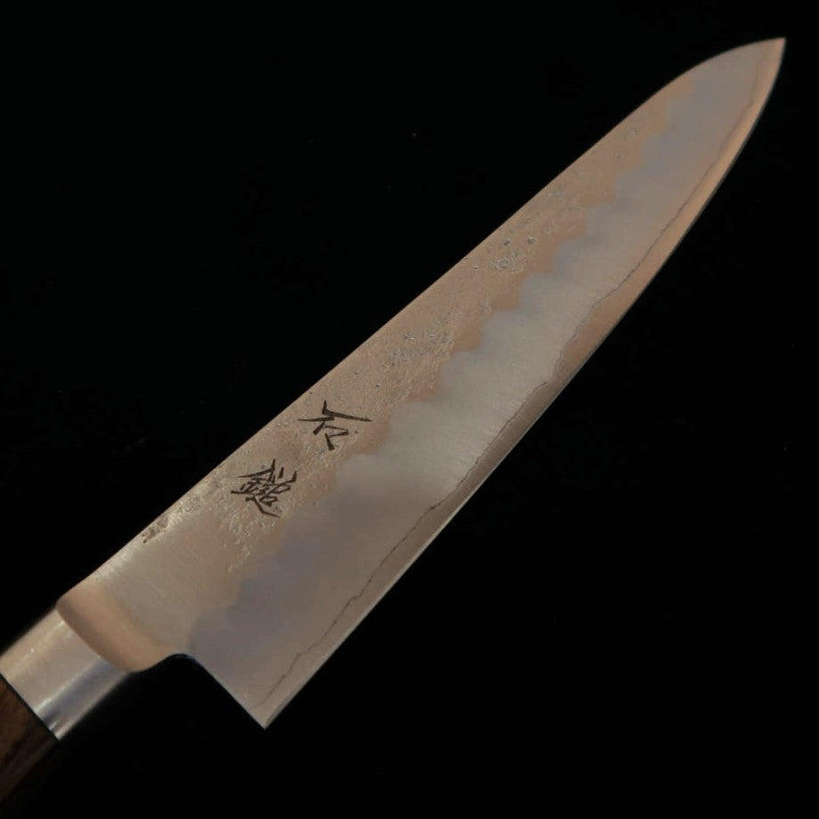 石鎚ISHIDUCHI ペティ 銀紙三号 梨地 焦茶合板柄（135mm）